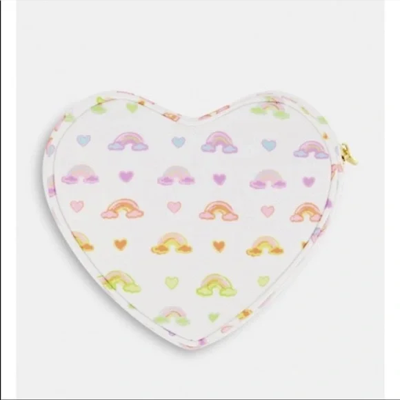 NWT Stoney Clover Lane x Roller Rabbit Cotton Candy Hearts Zipper Pouch - Picture 1 of 6